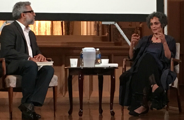 Ali Kazimi interviewing Arudhati Roy in Toronto